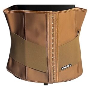 Kimikal Cocoa Brown Waist Trainer Corset Boned Body Shaper Hook Closure